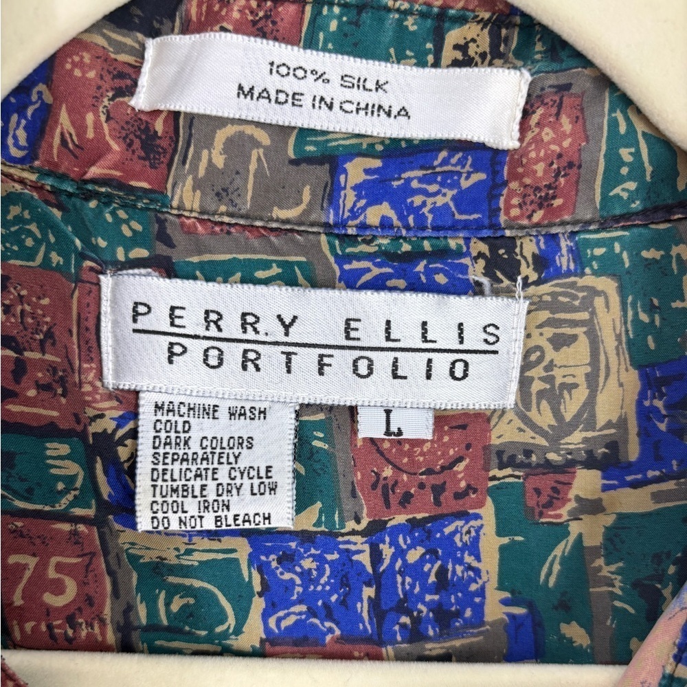 Perry Ellis Colorful Geometric Print Men's Shirt - Picture 2 of 6